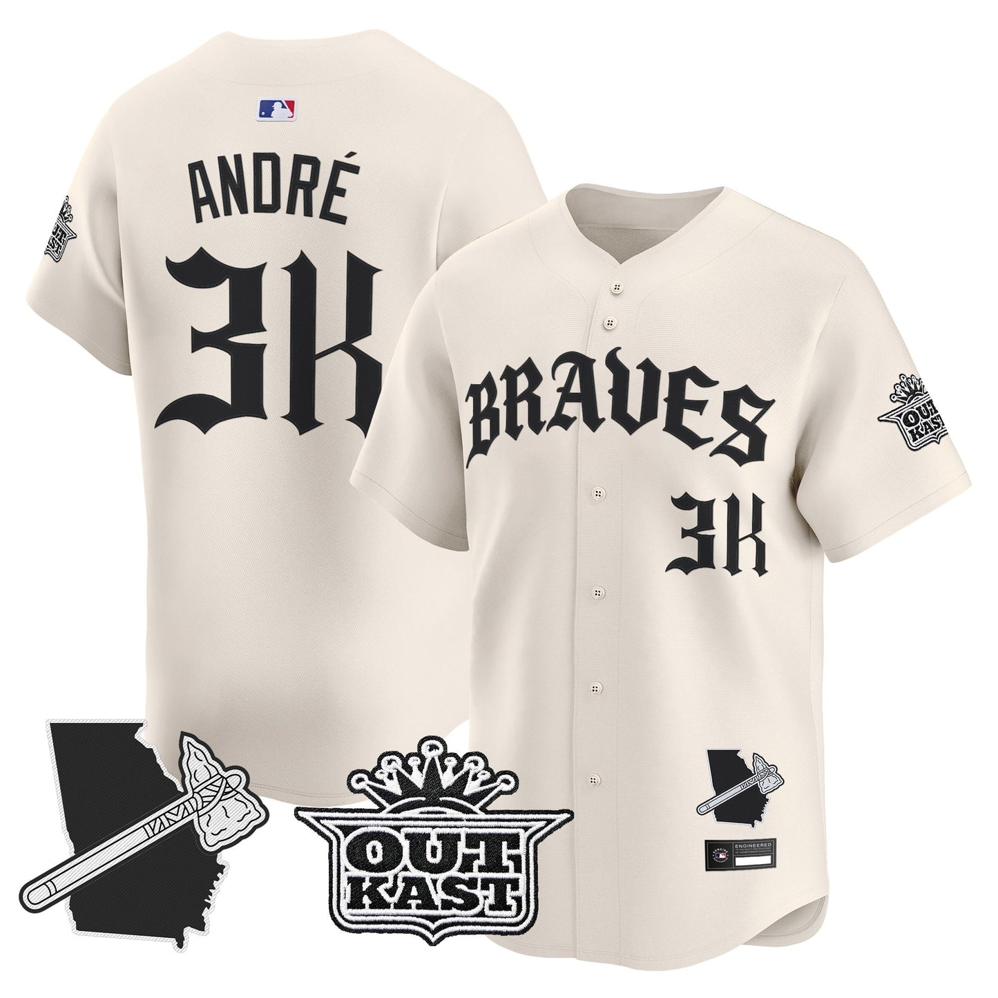 Men's Atlanta Braves 'Old English Edition' Vapor Premier Limited Jersey - All Stitched