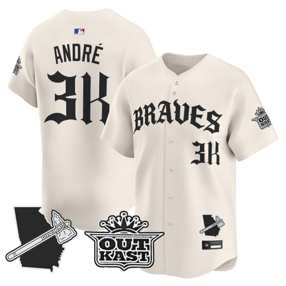 Men's Atlanta Braves 'Old English Edition' Vapor Premier Limited Jersey - All Stitched