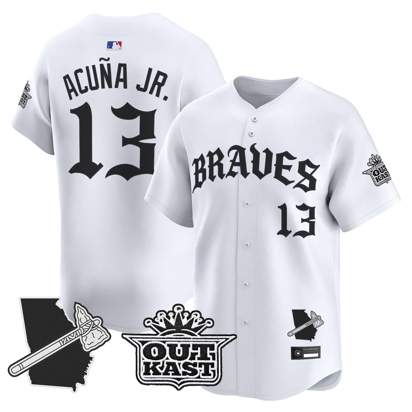 Men's Atlanta Braves 'Old English Edition' Vapor Premier Limited Jersey - All Stitched