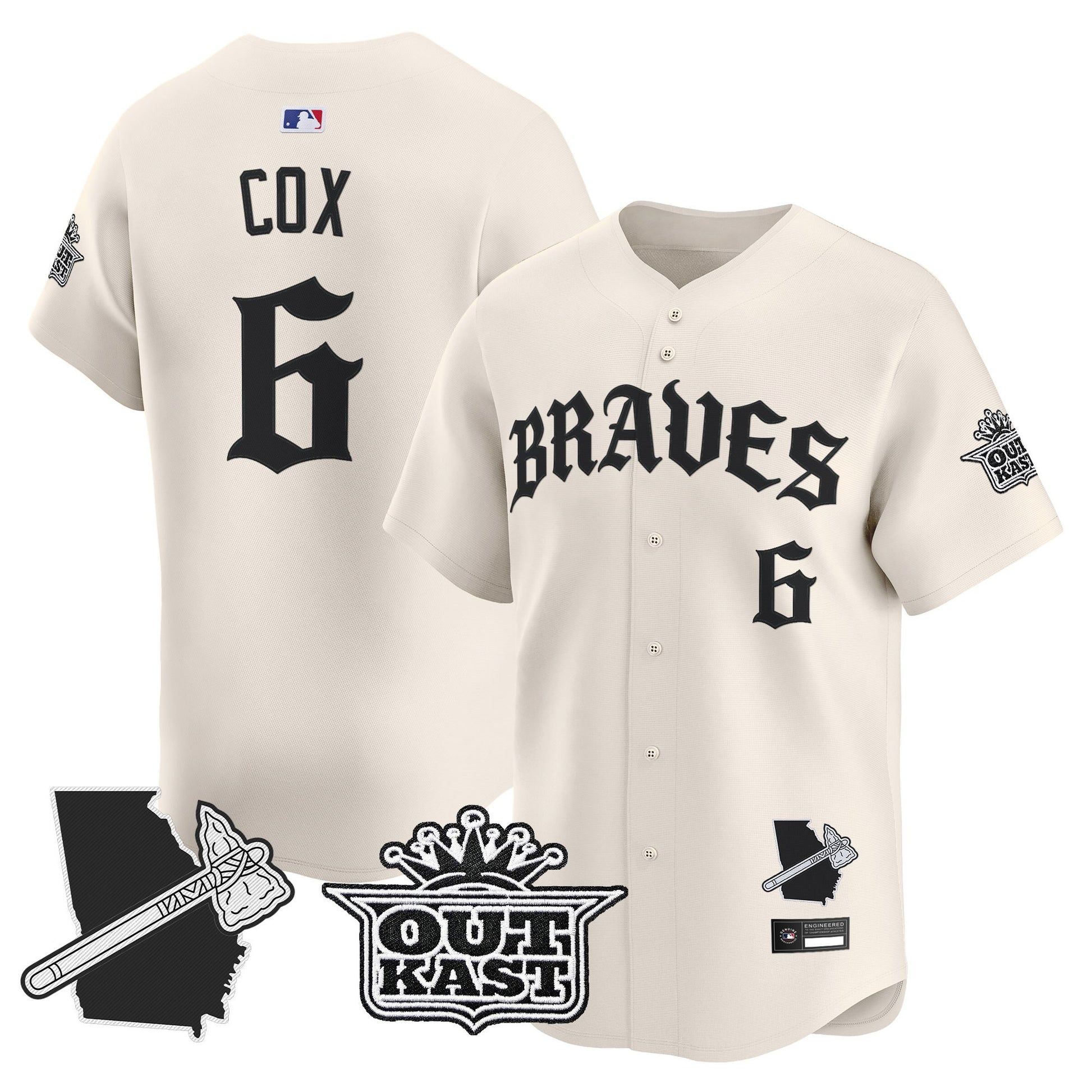 Men's Atlanta Braves 'Old English Edition' Vapor Premier Limited Jersey - All Stitched