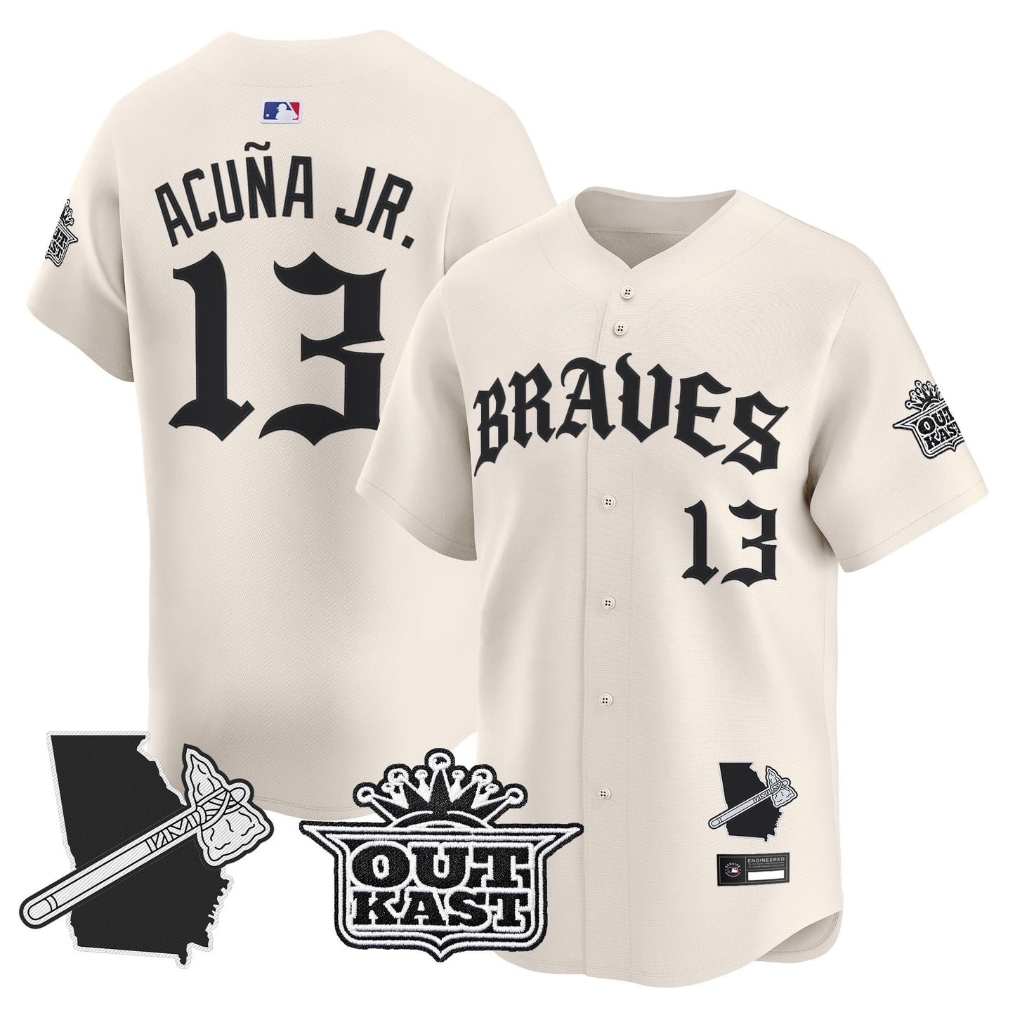 Men's Atlanta Braves 'Old English Edition' Vapor Premier Limited Jersey - All Stitched