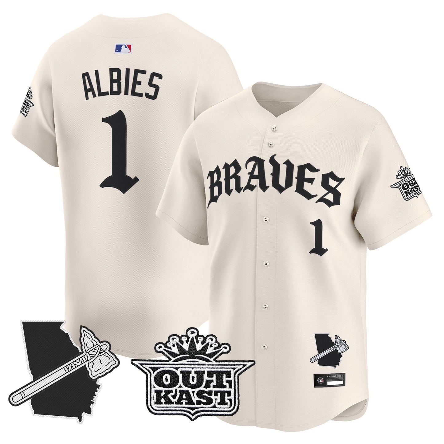 Men's Atlanta Braves 'Old English Edition' Vapor Premier Limited Jersey - All Stitched