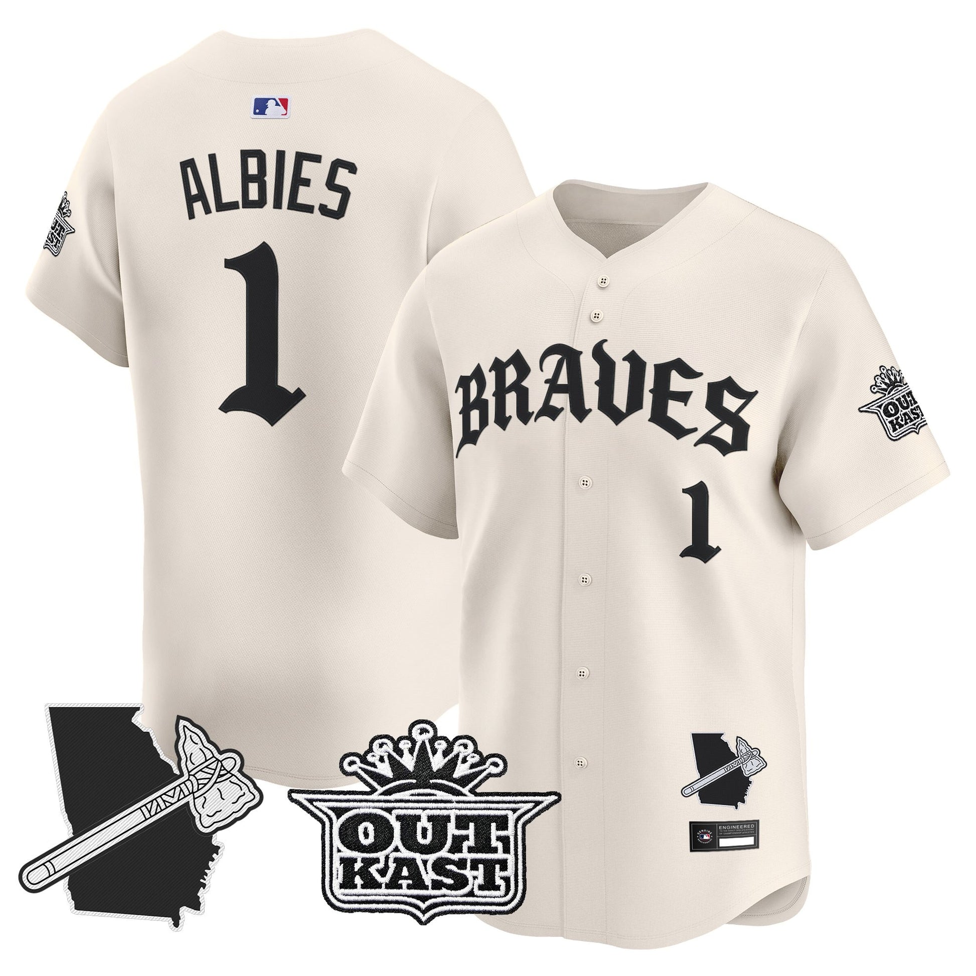 Men's Atlanta Braves 'Old English Edition' Vapor Premier Limited Jersey - All Stitched