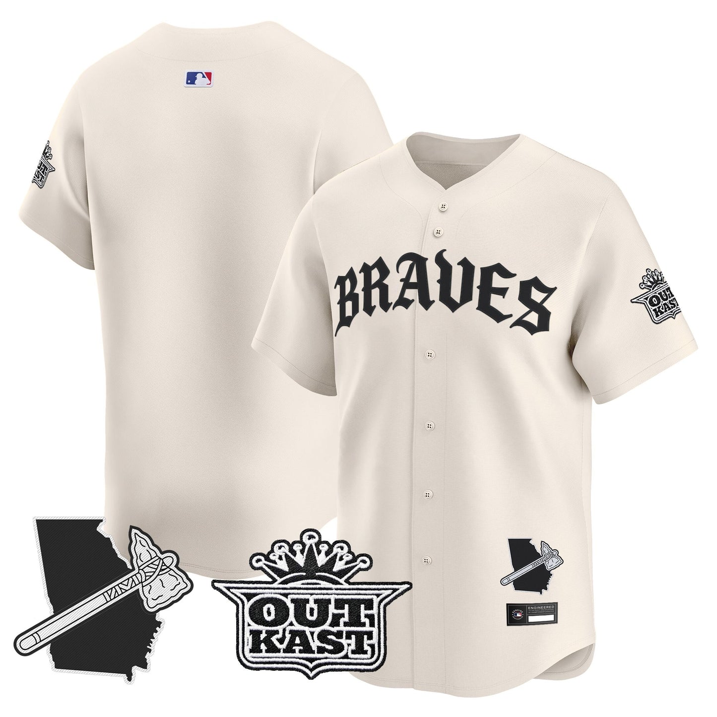 Men's Atlanta Braves 'Old English Edition' Vapor Premier Limited Jersey - All Stitched