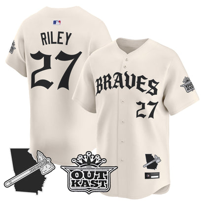 Men's Atlanta Braves 'Old English Edition' Vapor Premier Limited Jersey - All Stitched