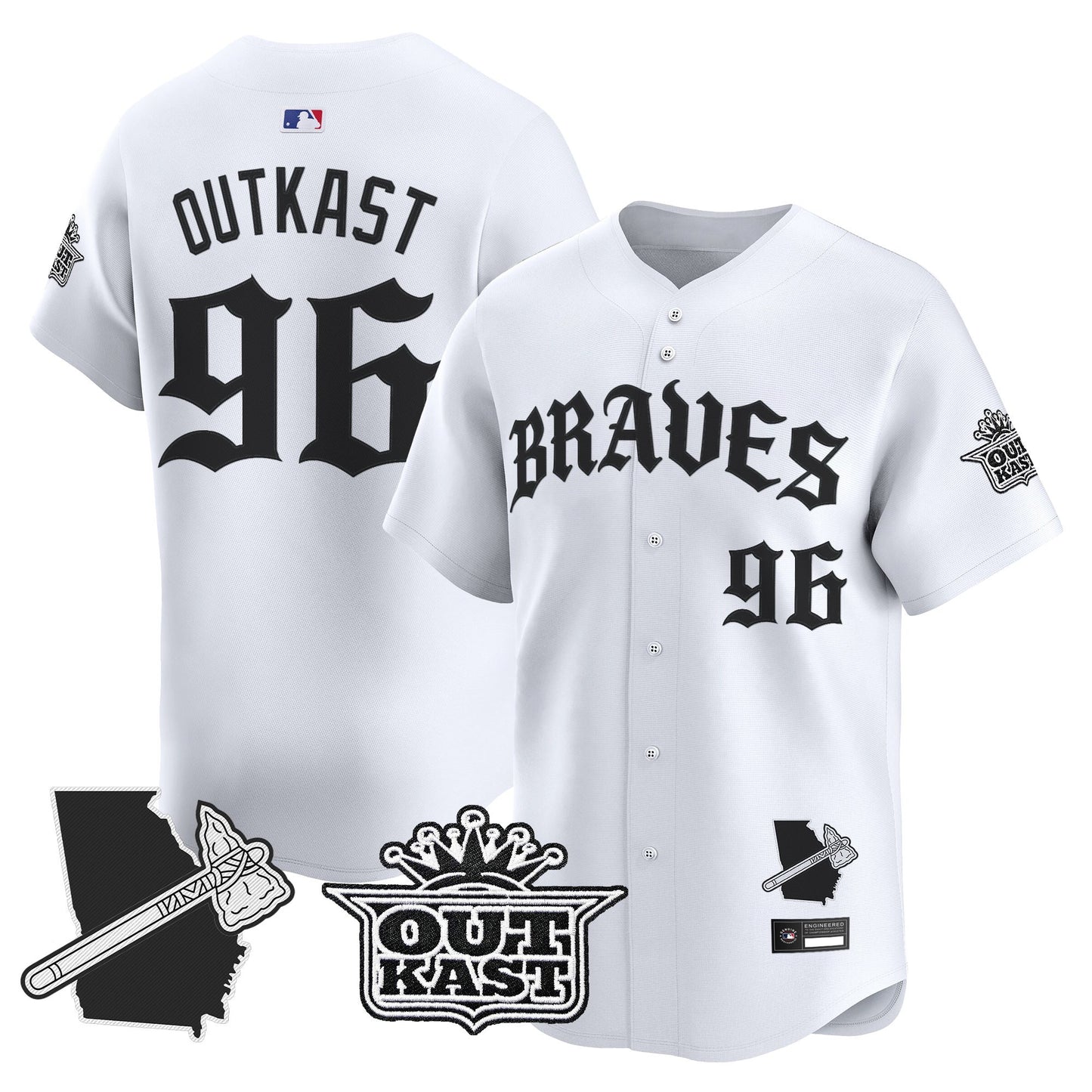 Men's Atlanta Braves 'Old English Edition' Vapor Premier Limited Jersey - All Stitched