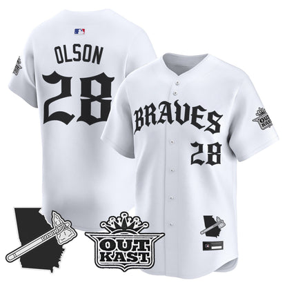 Men's Atlanta Braves 'Old English Edition' Vapor Premier Limited Jersey - All Stitched