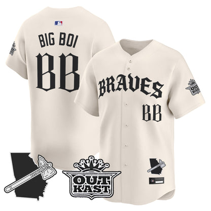 Men's Atlanta Braves 'Old English Edition' Vapor Premier Limited Jersey - All Stitched