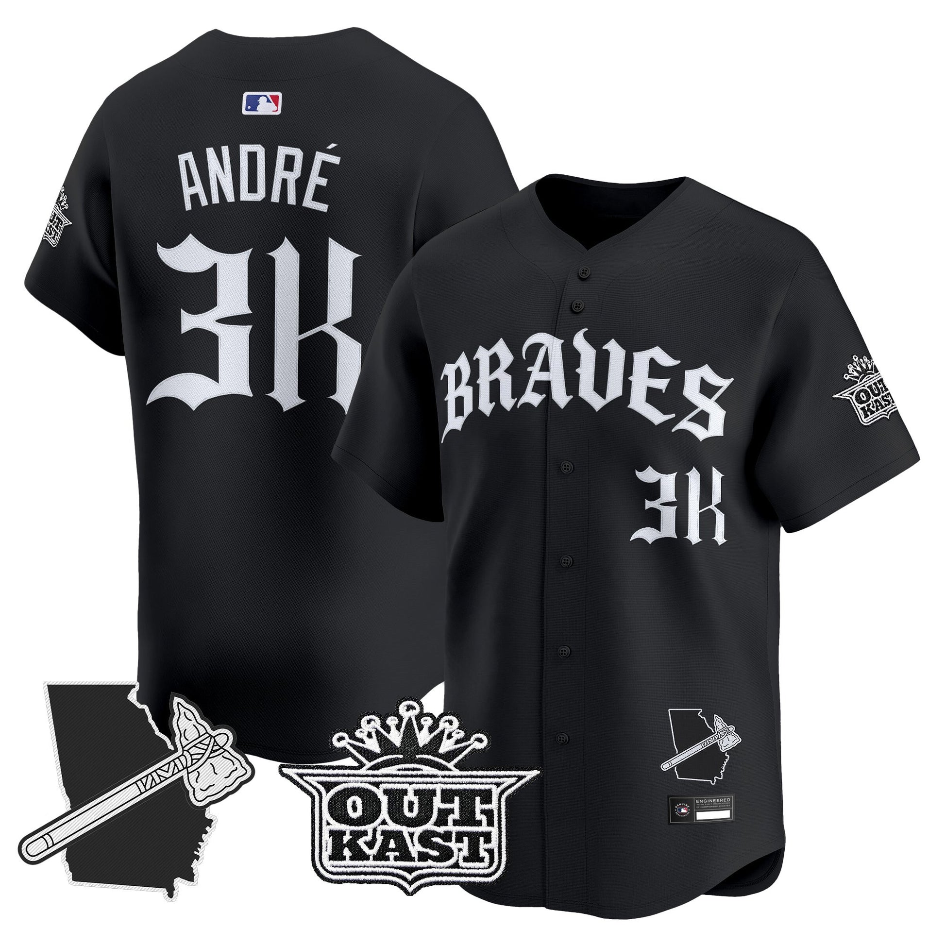 Men's Atlanta Braves 'Old English Edition' Vapor Premier Limited Jersey - All Stitched