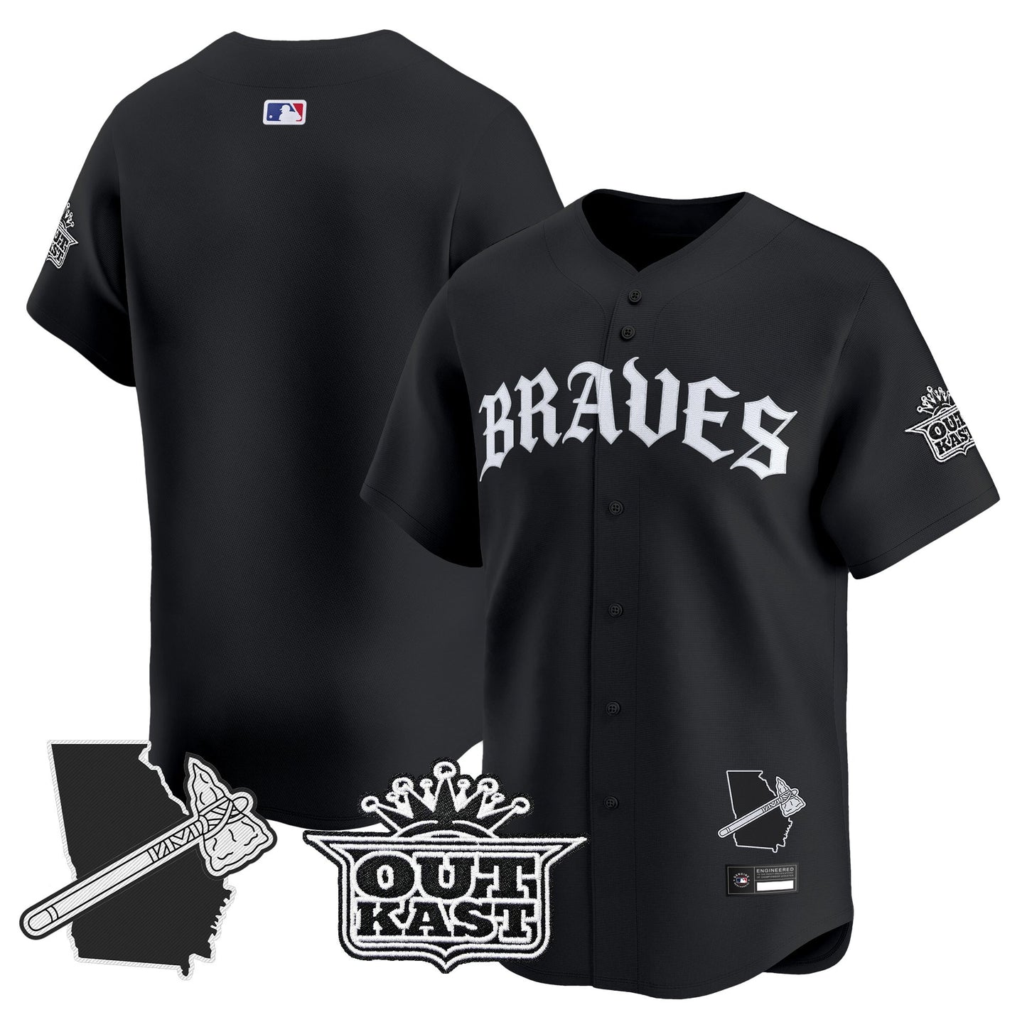 Men's Atlanta Braves 'Old English Edition' Vapor Premier Limited Jersey - All Stitched