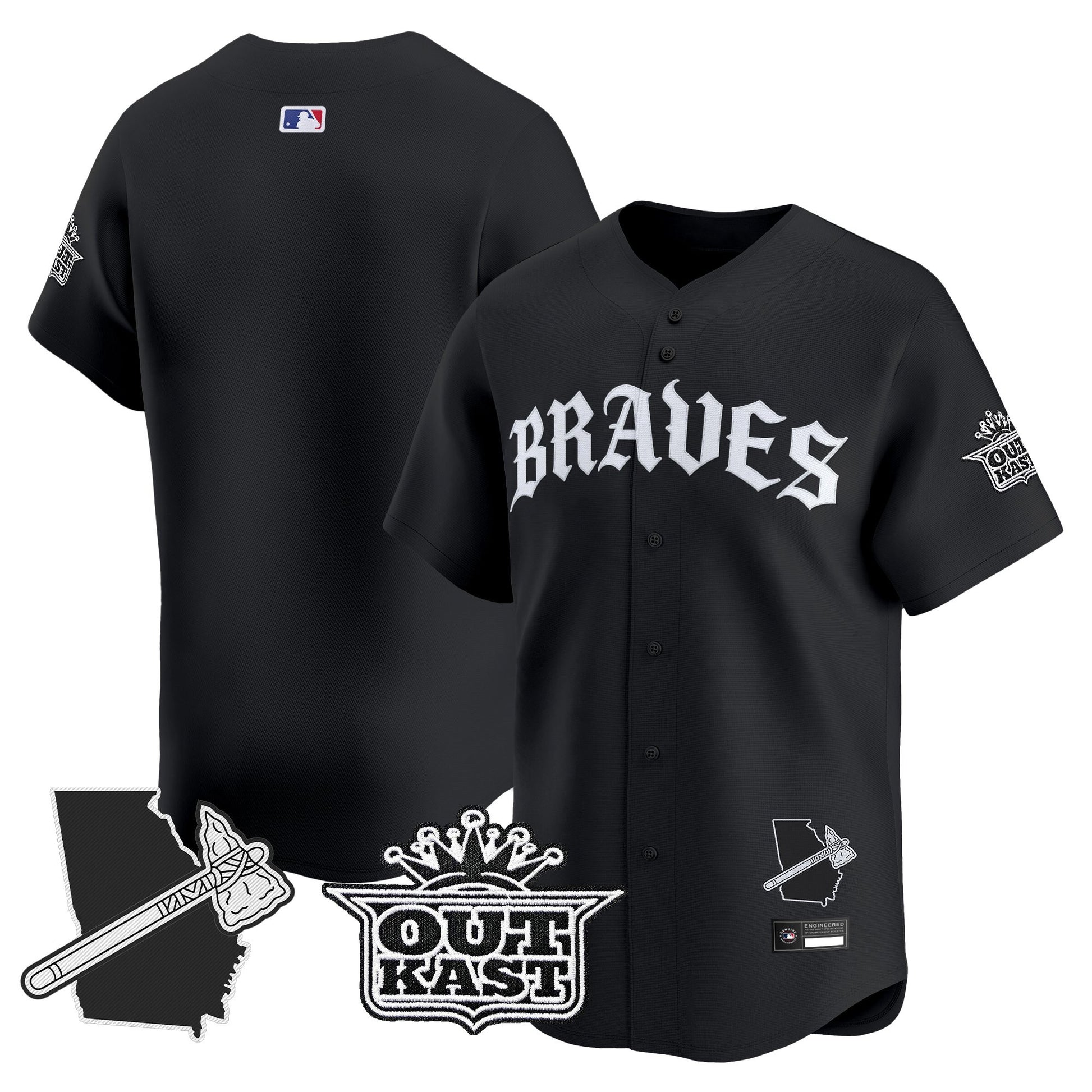 Men's Atlanta Braves 'Old English Edition' Vapor Premier Limited Jersey - All Stitched