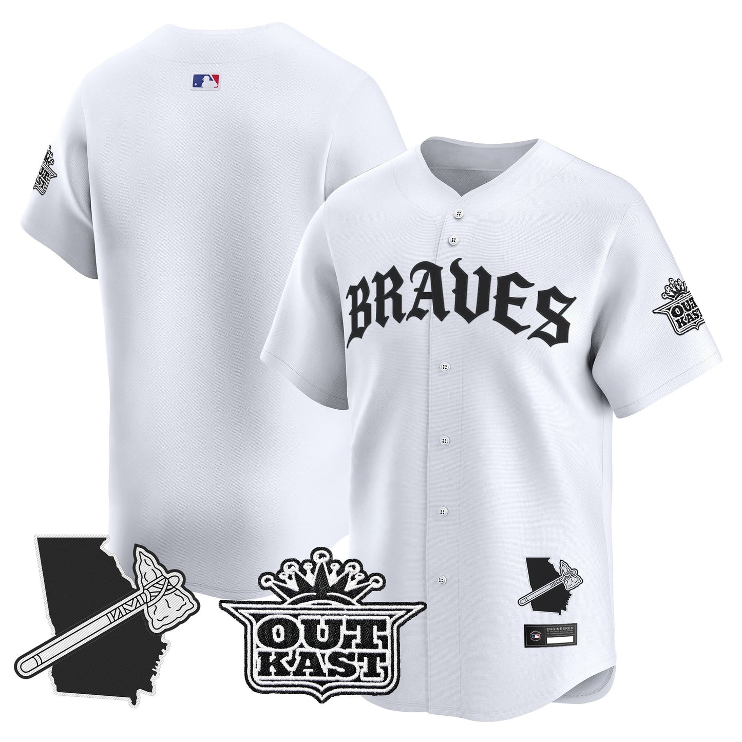 Men's Atlanta Braves 'Old English Edition' Vapor Premier Limited Jersey - All Stitched