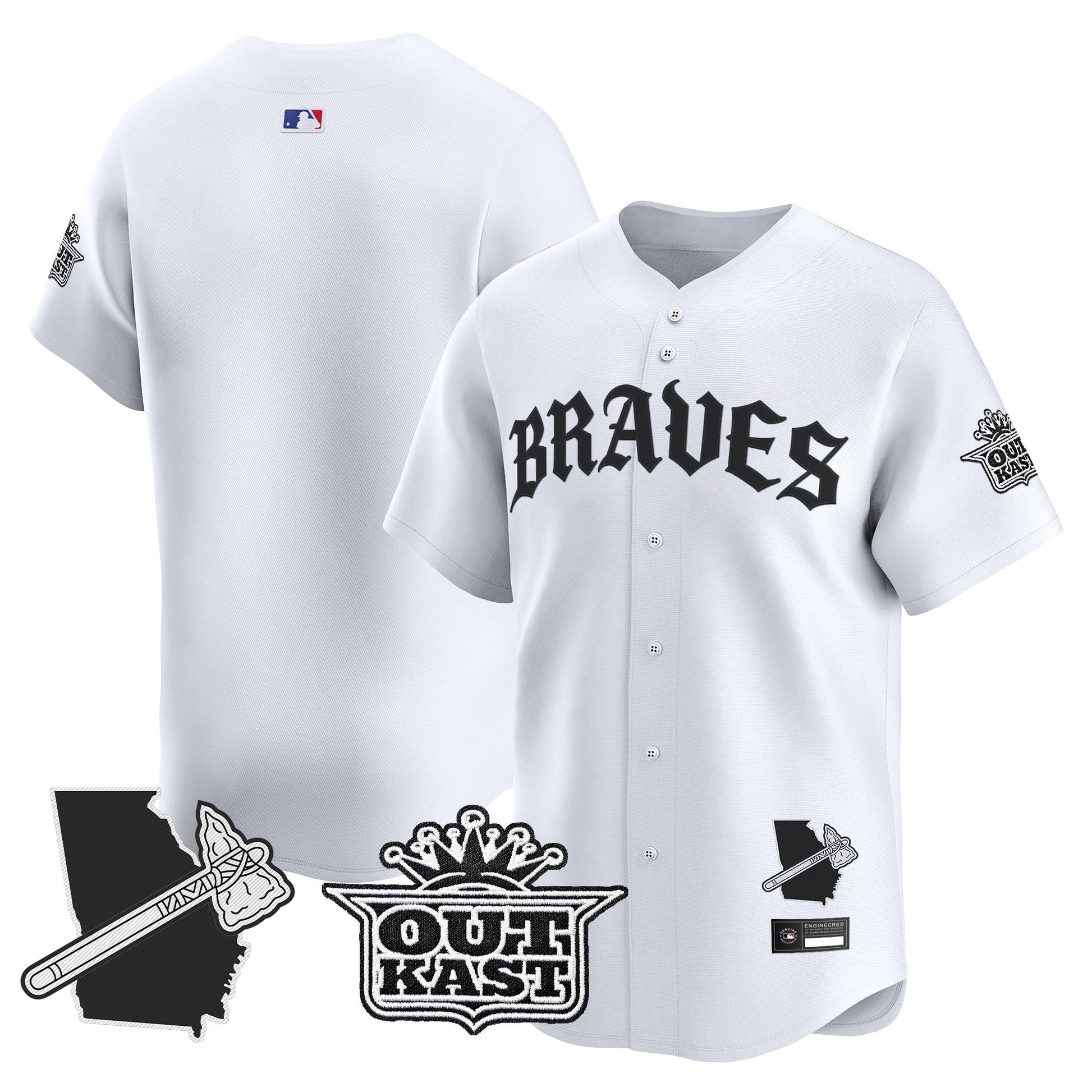 Men's Atlanta Braves 'Old English Edition' Vapor Premier Limited Jersey - All Stitched
