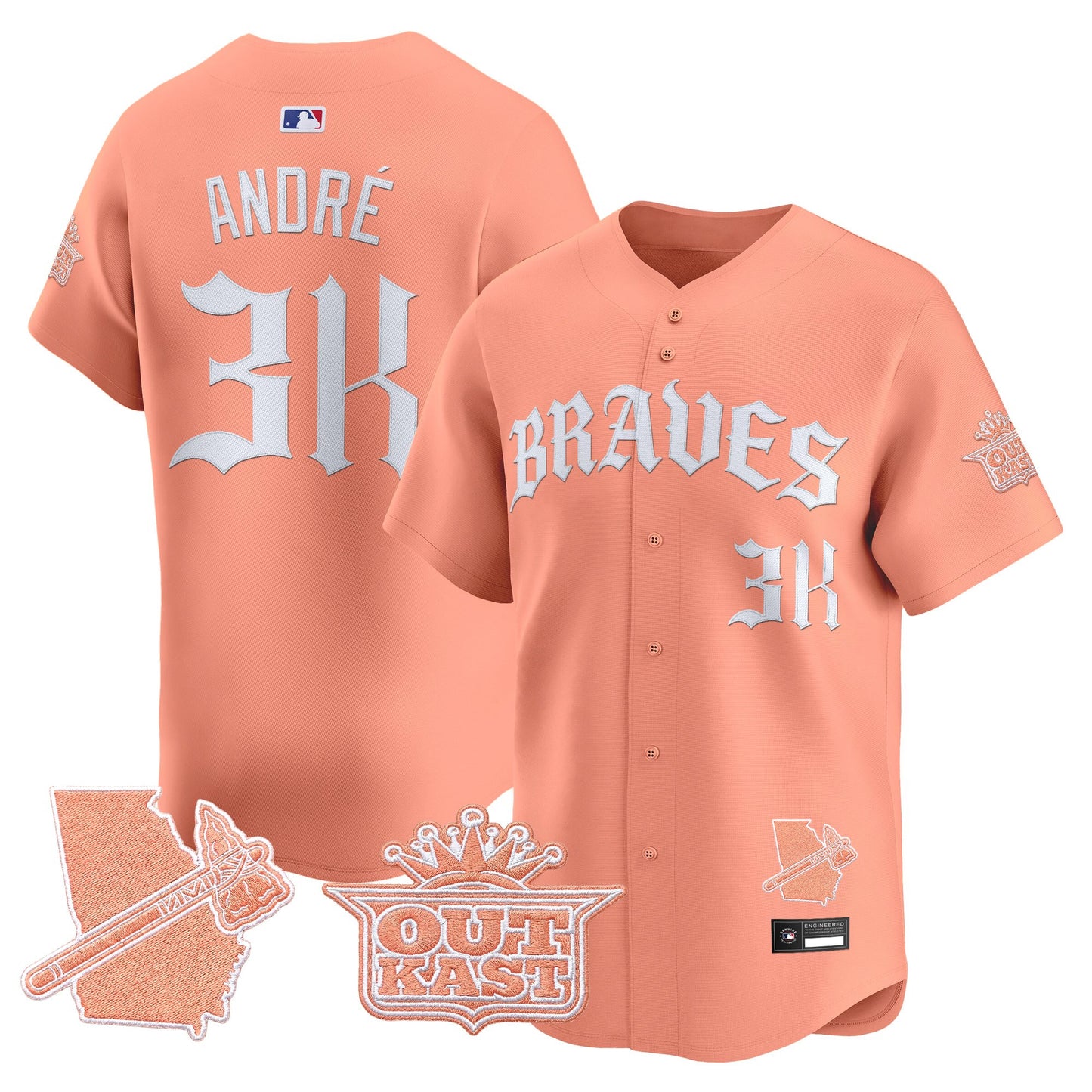 Men's Atlanta Braves 'Old English Edition' Vapor Premier Limited Jersey - All Stitched