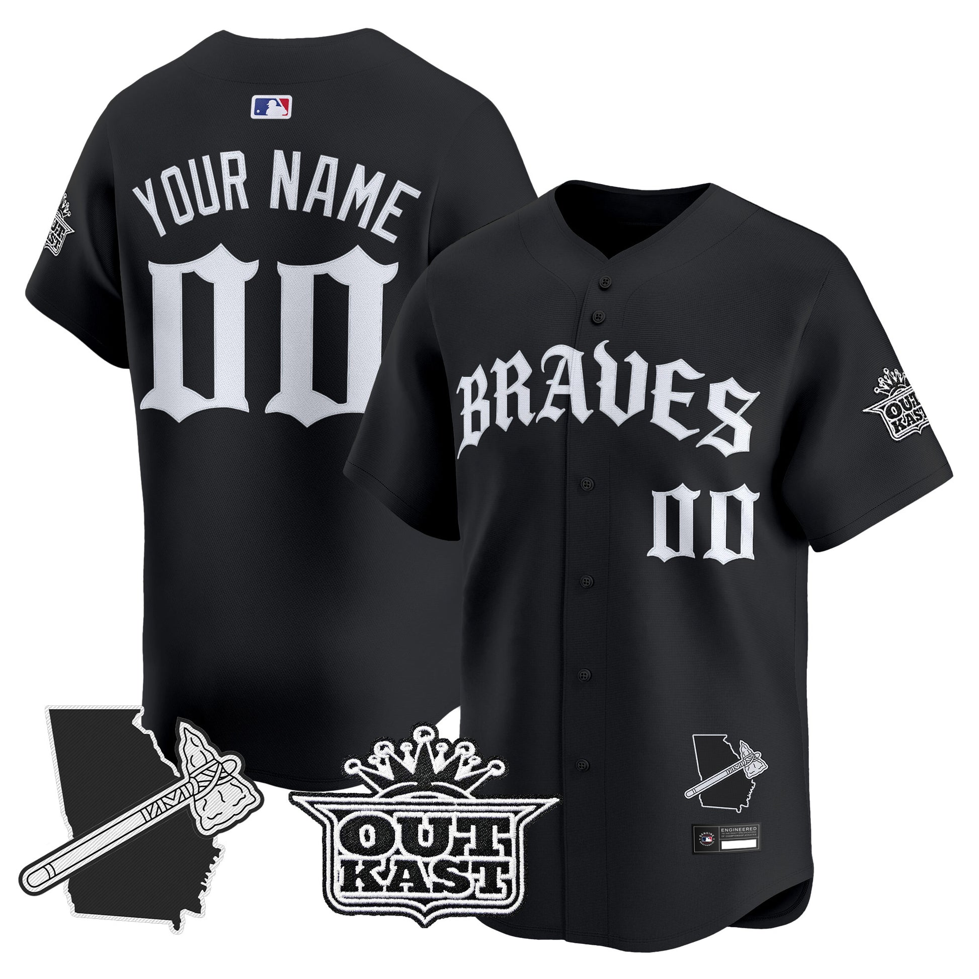 Atlanta Braves 'Old English Edition' Vapor Premier Limited Custom Jersey - All Stitched
