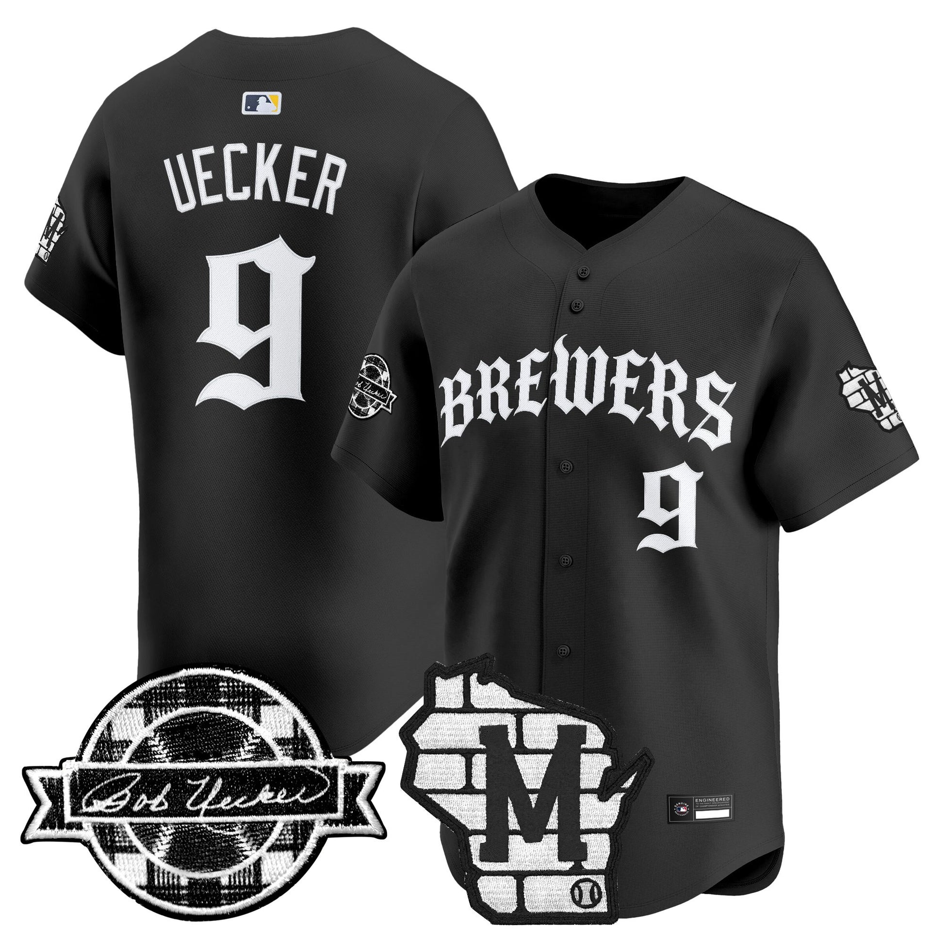 Men's Milwaukee Brewers 'Old English Edition' Vapor Premier Limited Jersey - All Stitched