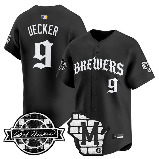 Men's Milwaukee Brewers 'Old English Edition' Vapor Premier Limited Jersey - All Stitched
