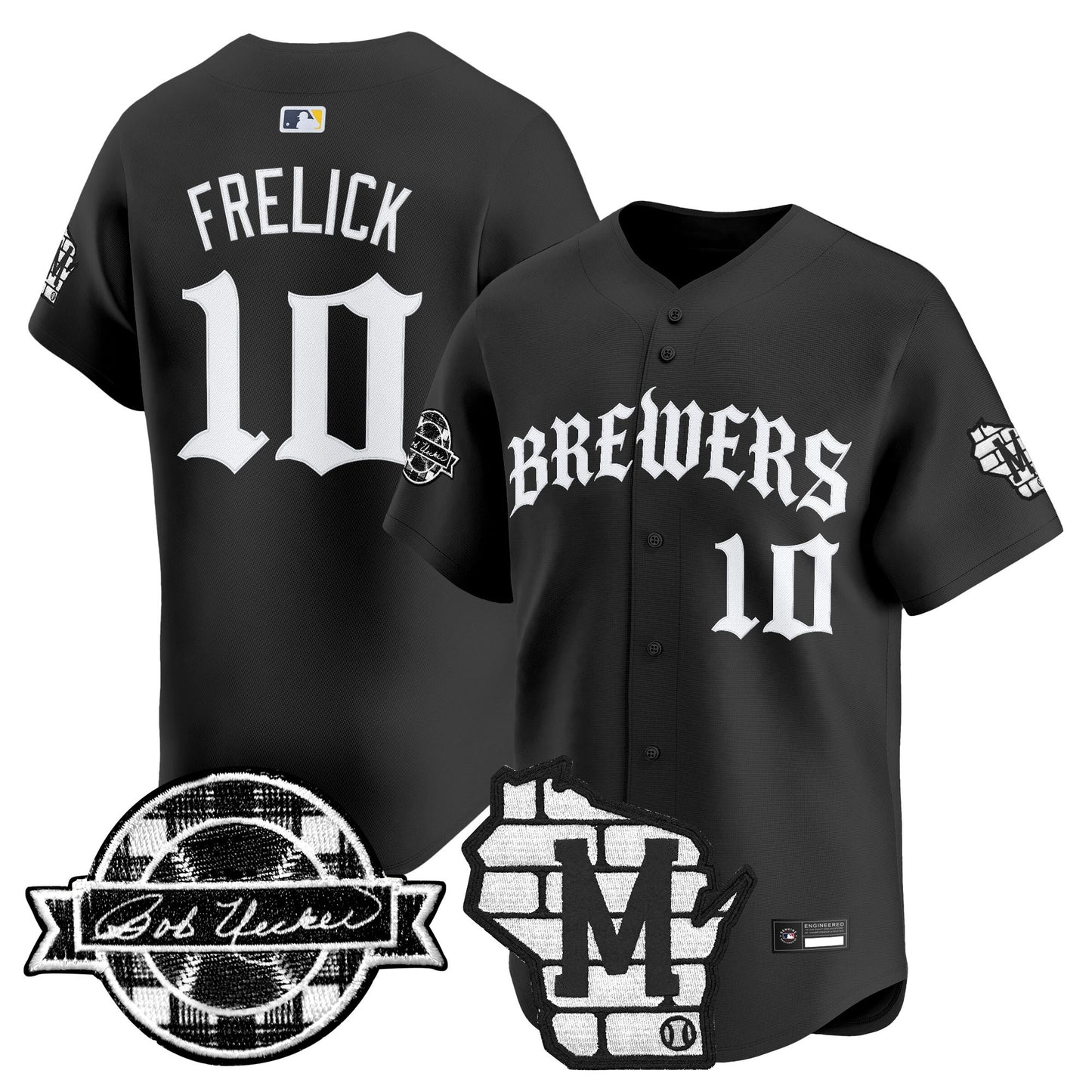 Men's Milwaukee Brewers 'Old English Edition' Vapor Premier Limited Jersey - All Stitched