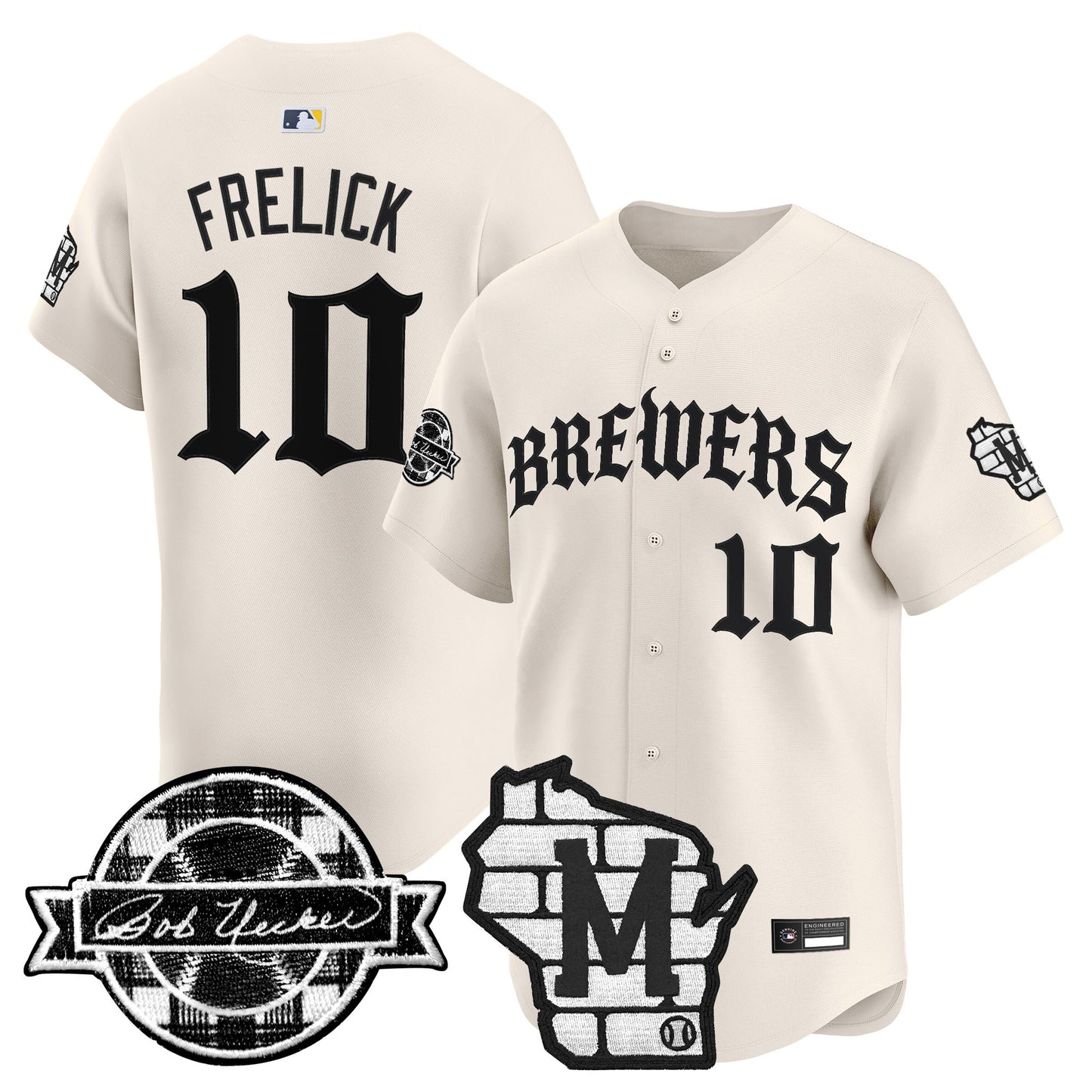 Men's Milwaukee Brewers 'Old English Edition' Vapor Premier Limited Jersey - All Stitched