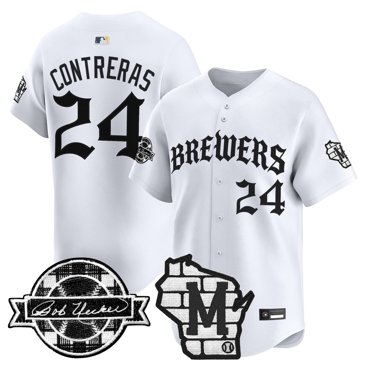 Men's Milwaukee Brewers 'Old English Edition' Vapor Premier Limited Jersey - All Stitched