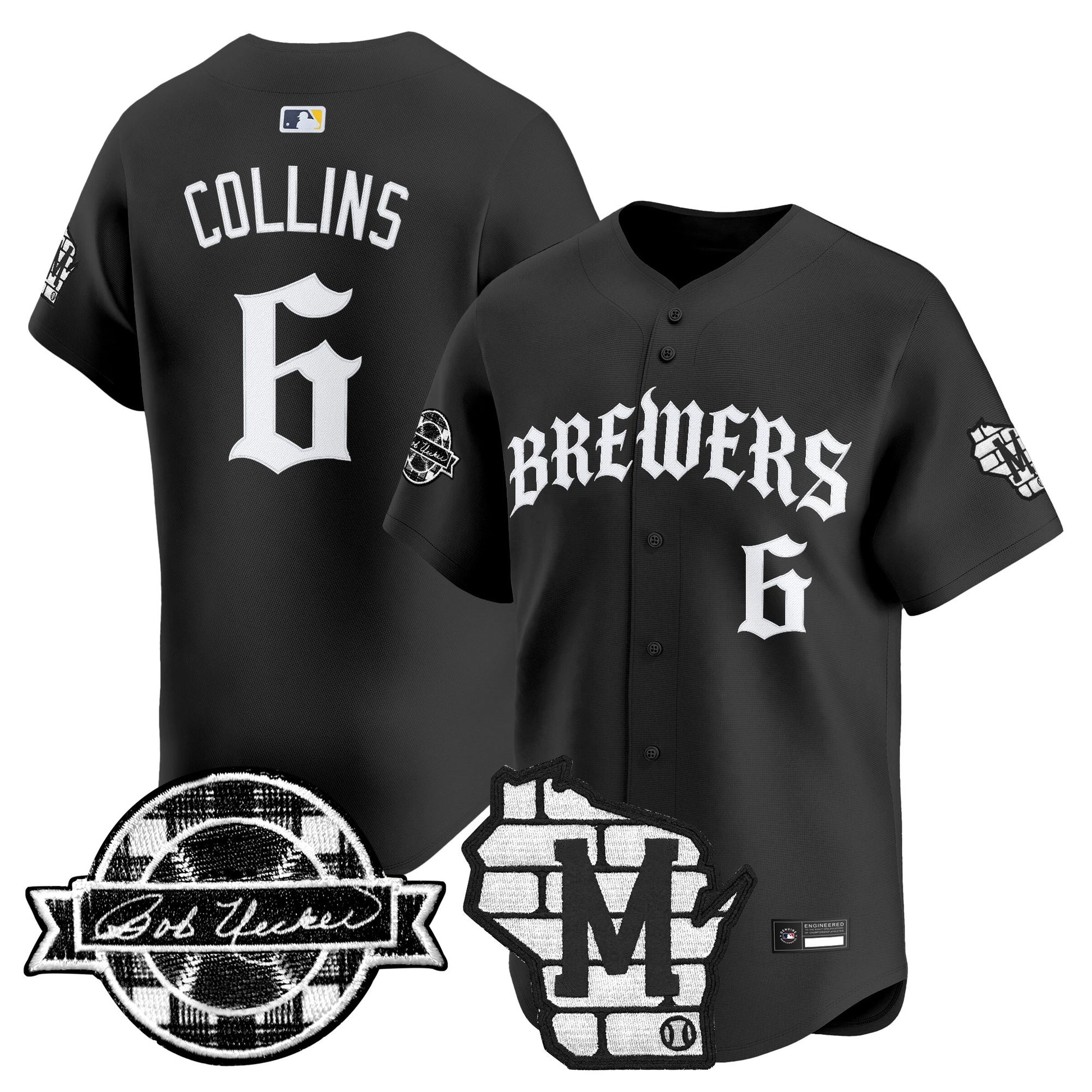 Men's Milwaukee Brewers 'Old English Edition' Vapor Premier Limited Jersey - All Stitched
