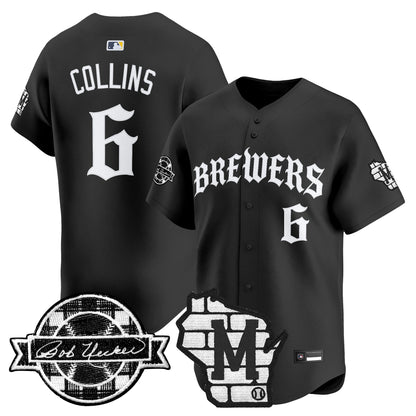Men's Milwaukee Brewers 'Old English Edition' Vapor Premier Limited Jersey - All Stitched