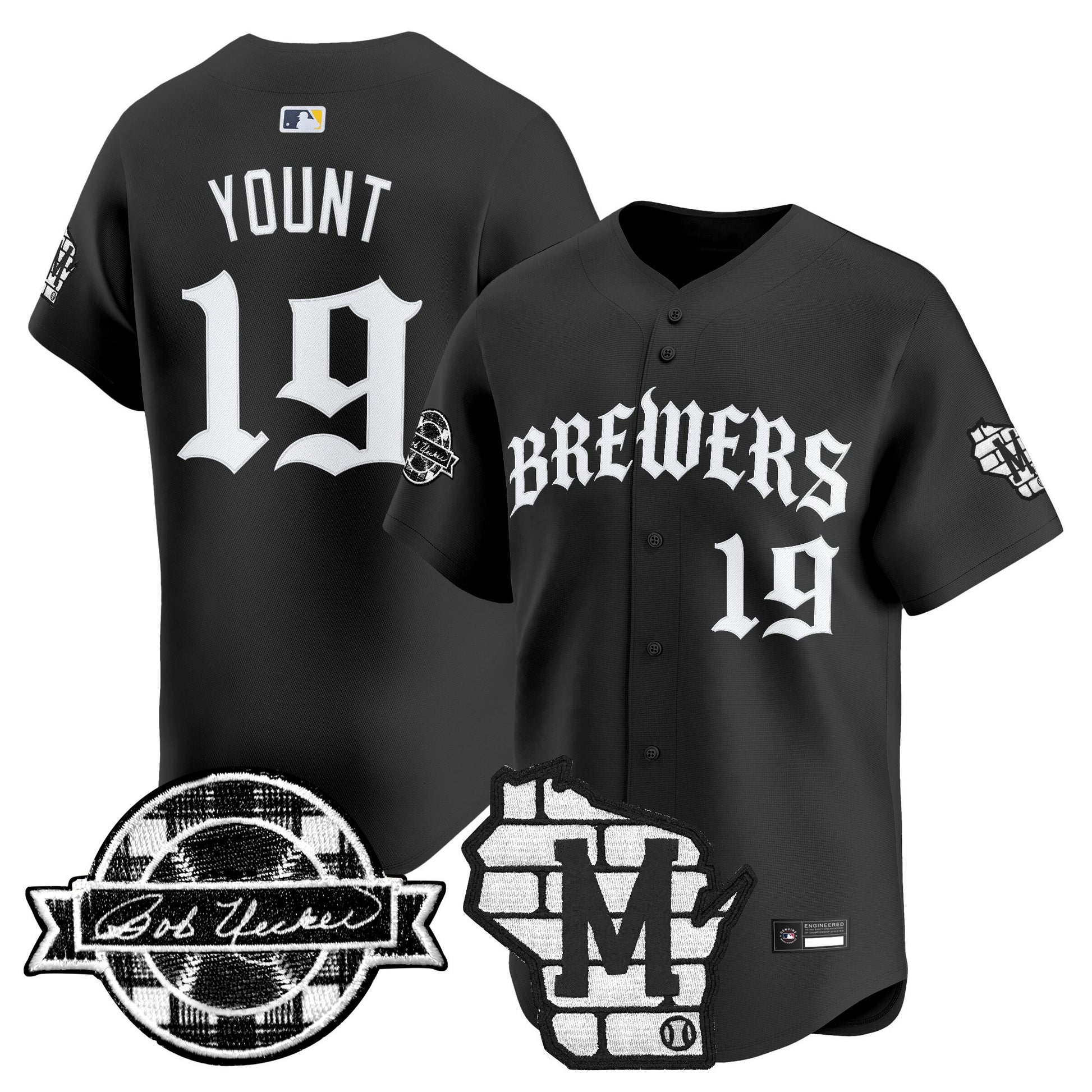 Men's Milwaukee Brewers 'Old English Edition' Vapor Premier Limited Jersey - All Stitched