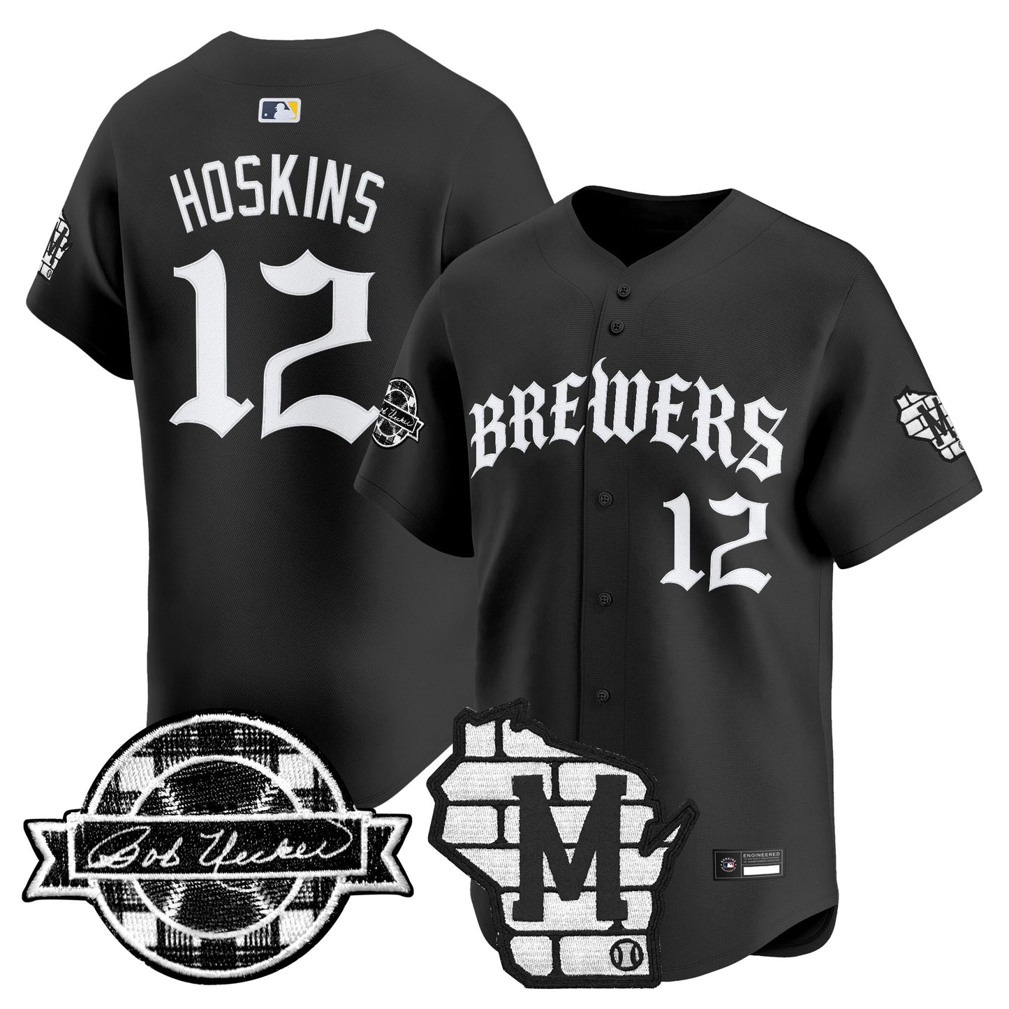 Men's Milwaukee Brewers 'Old English Edition' Vapor Premier Limited Jersey - All Stitched