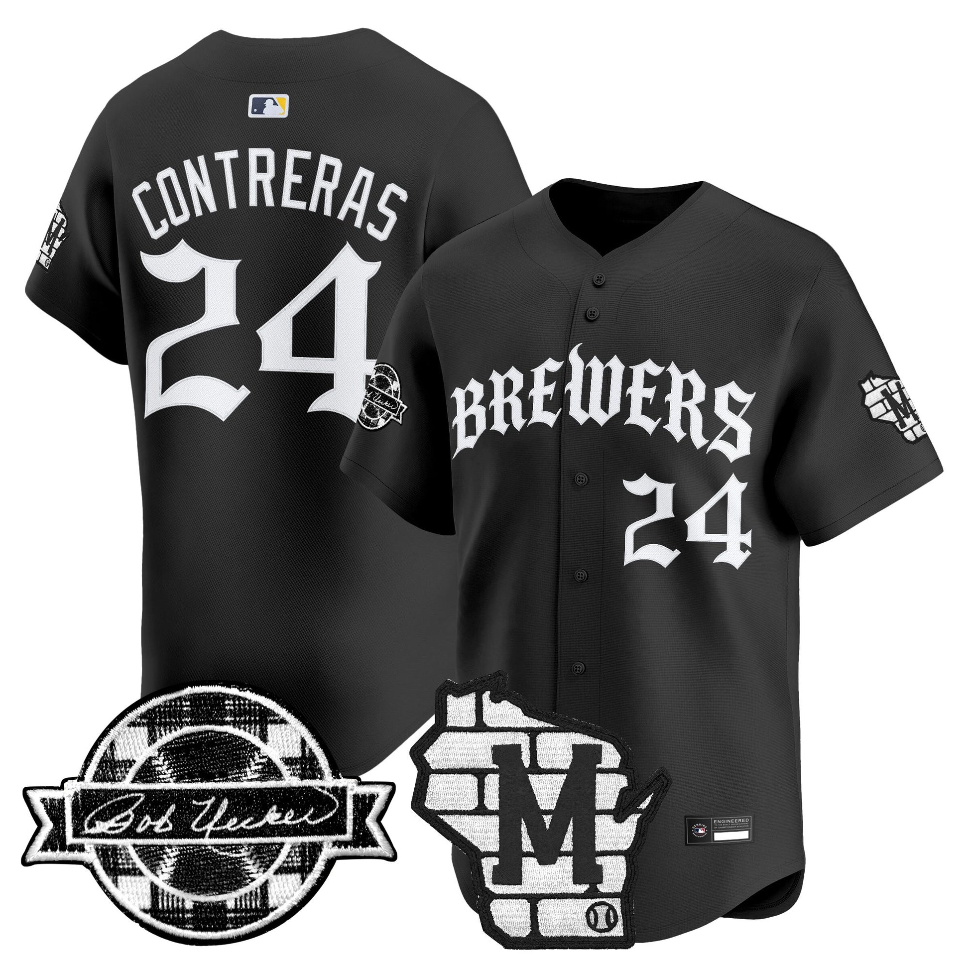 Men's Milwaukee Brewers 'Old English Edition' Vapor Premier Limited Jersey - All Stitched