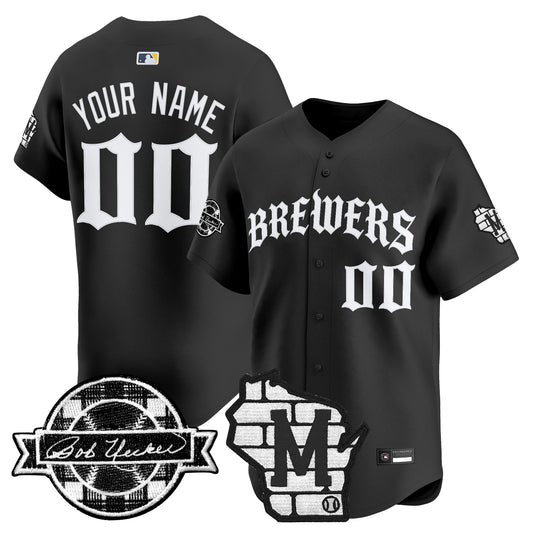 Milwaukee Brewers 'Old English Edition' Vapor Premier Limited Custom Jersey - All Stitched
