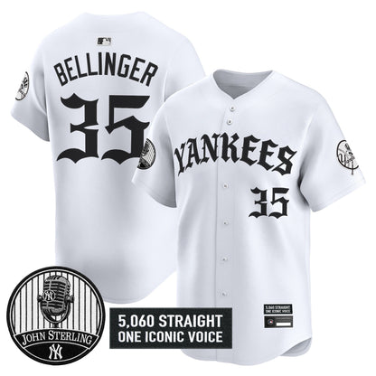 Men's Yankees 'Old English Edition' Vapor Premier Limited Jersey - John Sterling Patch - All Stitched