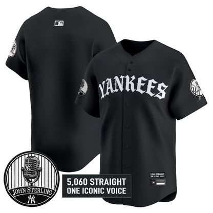 Men's Yankees 'Old English Edition' Vapor Premier Limited Jersey - John Sterling Patch - All Stitched