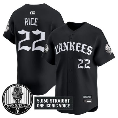 Men's Yankees 'Old English Edition' Vapor Premier Limited Jersey - John Sterling Patch - All Stitched