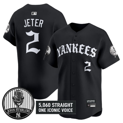 Men's Yankees 'Old English Edition' Vapor Premier Limited Jersey - John Sterling Patch - All Stitched