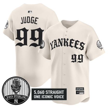 Men's Yankees 'Old English Edition' Vapor Premier Limited Jersey - John Sterling Patch - All Stitched
