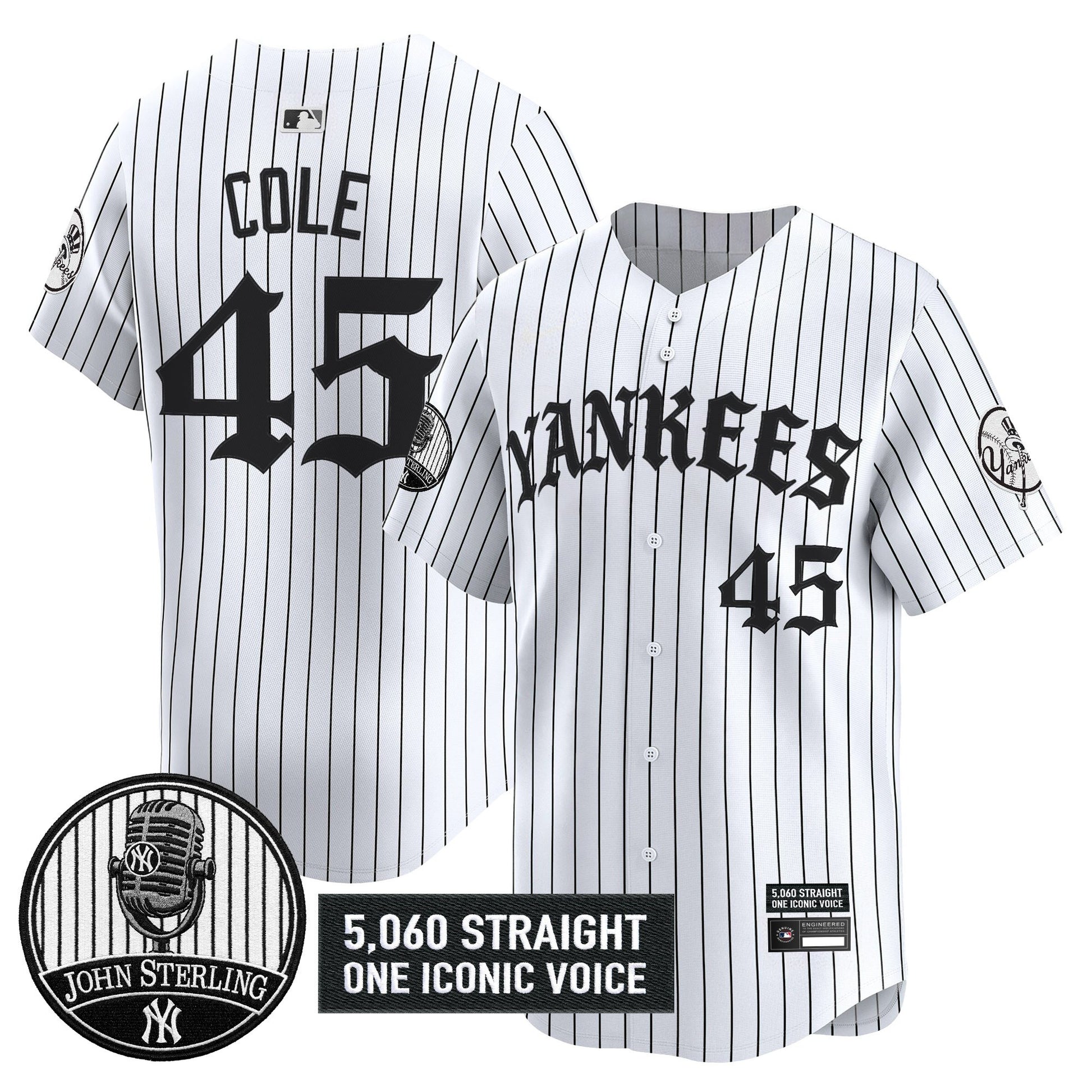 Men's Yankees 'Old English Edition' Vapor Premier Limited Jersey - John Sterling Patch - All Stitched