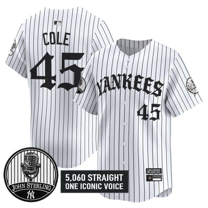 Men's Yankees 'Old English Edition' Vapor Premier Limited Jersey - John Sterling Patch - All Stitched