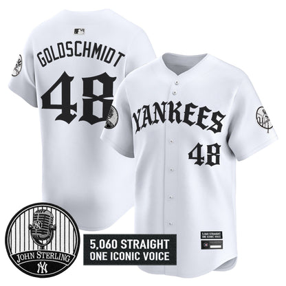 Men's Yankees 'Old English Edition' Vapor Premier Limited Jersey - John Sterling Patch - All Stitched