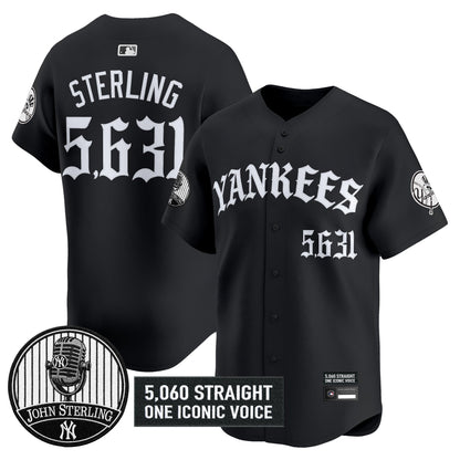 Men's Yankees 'Old English Edition' Vapor Premier Limited Jersey - John Sterling Patch - All Stitched