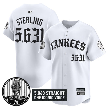 Men's Yankees 'Old English Edition' Vapor Premier Limited Jersey - John Sterling Patch - All Stitched