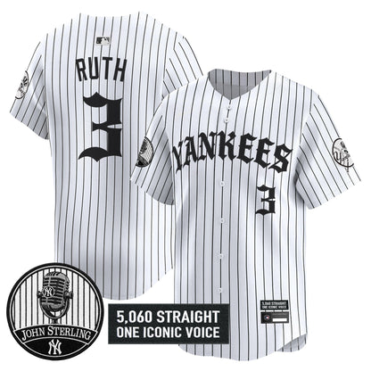 Men's Yankees 'Old English Edition' Vapor Premier Limited Jersey - John Sterling Patch - All Stitched