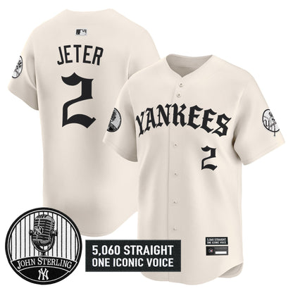 Men's Yankees 'Old English Edition' Vapor Premier Limited Jersey - John Sterling Patch - All Stitched