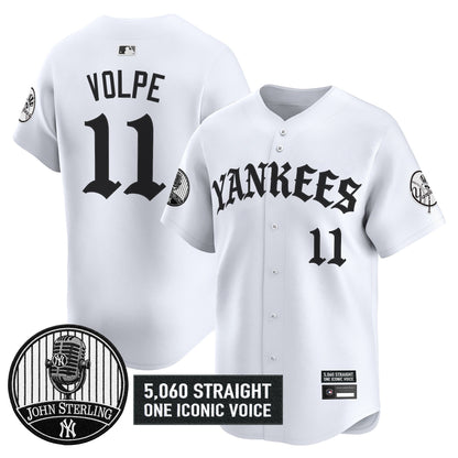 Men's Yankees 'Old English Edition' Vapor Premier Limited Jersey - John Sterling Patch - All Stitched