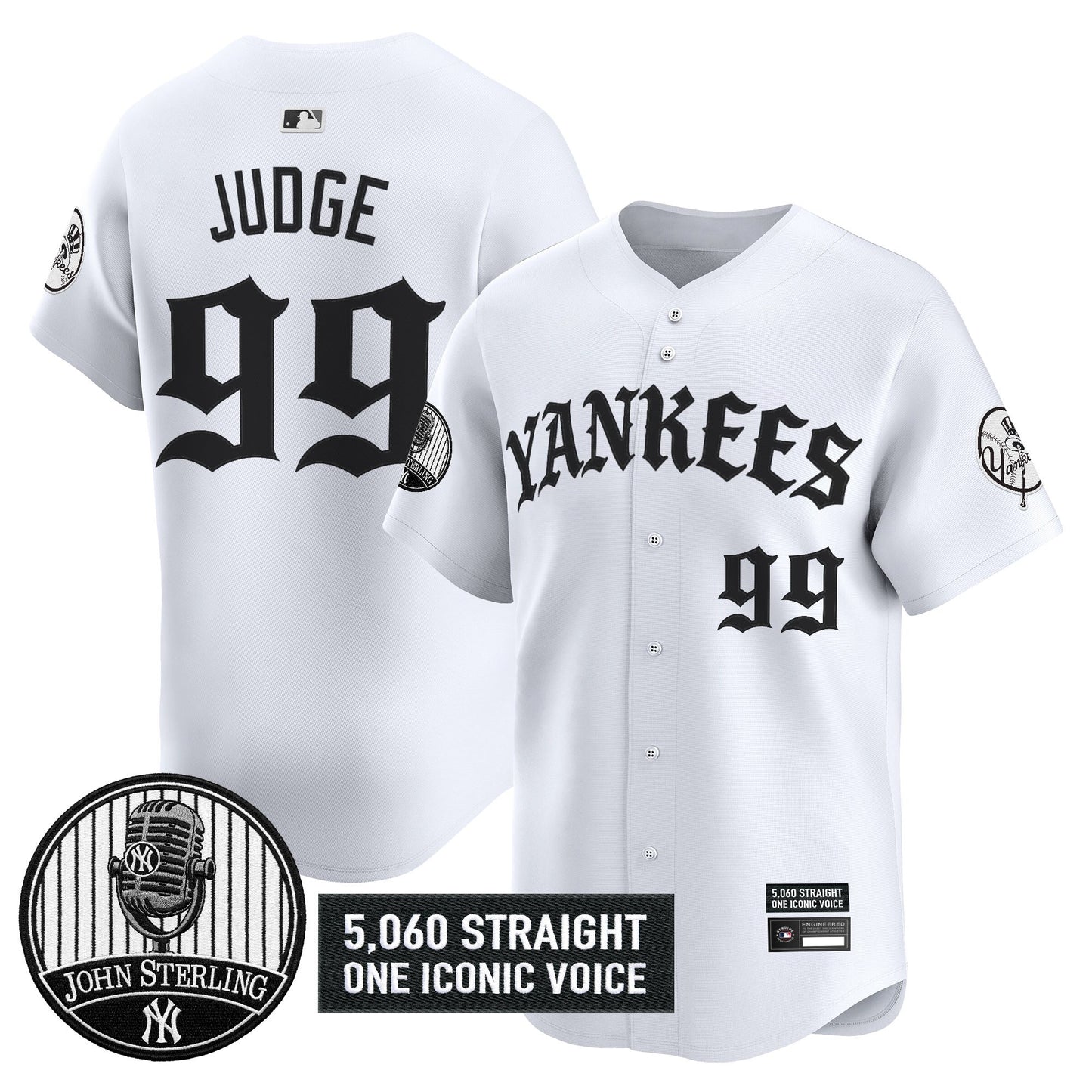 Men's Yankees 'Old English Edition' Vapor Premier Limited Jersey - John Sterling Patch - All Stitched