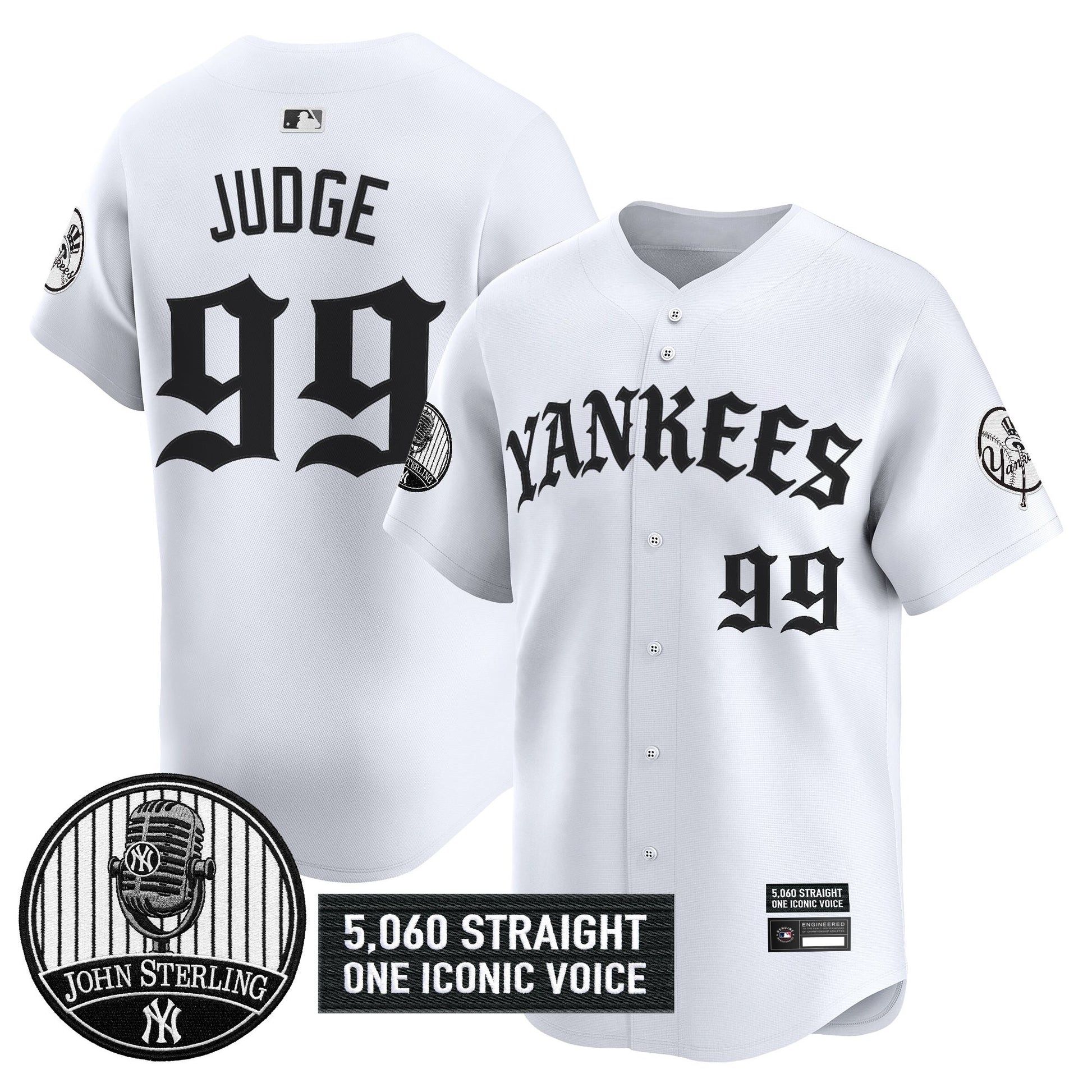 Men's Yankees 'Old English Edition' Vapor Premier Limited Jersey - John Sterling Patch - All Stitched