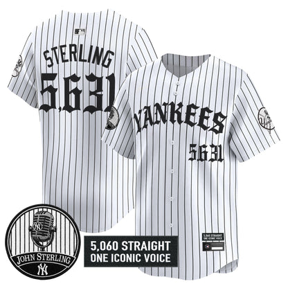 Men's Yankees 'Old English Edition' Vapor Premier Limited Jersey - John Sterling Patch - All Stitched