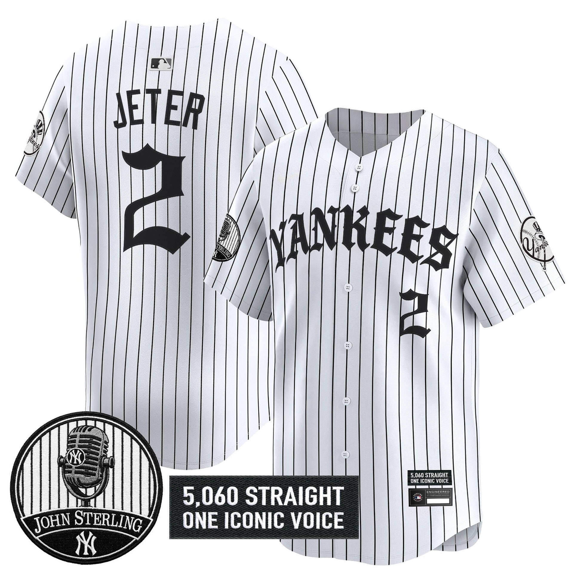Men's Yankees 'Old English Edition' Vapor Premier Limited Jersey - John Sterling Patch - All Stitched