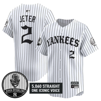 Men's Yankees 'Old English Edition' Vapor Premier Limited Jersey - John Sterling Patch - All Stitched