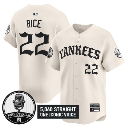 Men's Yankees 'Old English Edition' Vapor Premier Limited Jersey - John Sterling Patch - All Stitched
