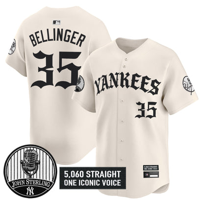 Men's Yankees 'Old English Edition' Vapor Premier Limited Jersey - John Sterling Patch - All Stitched